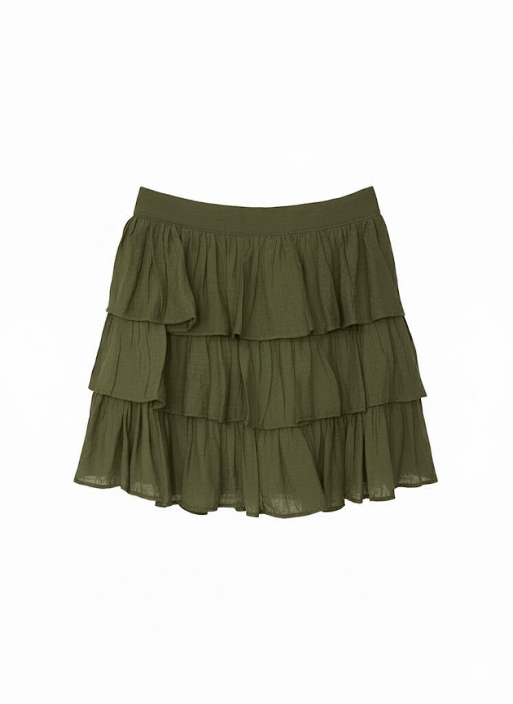Minifalda Tencel Tres Olanes