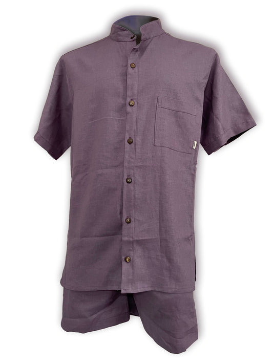 Camisa de lino, manga corta, tallas CH, M, G, muchitos