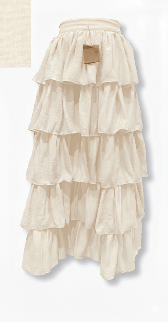 falda larga casi blanca Tencel para lucir espectacular 