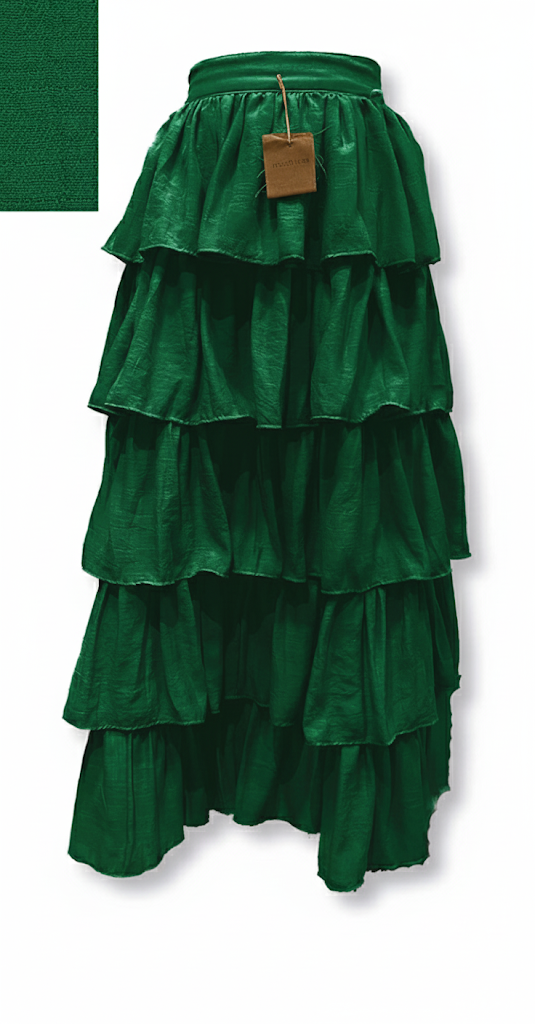 falda larga verde jade para un look irrepetible