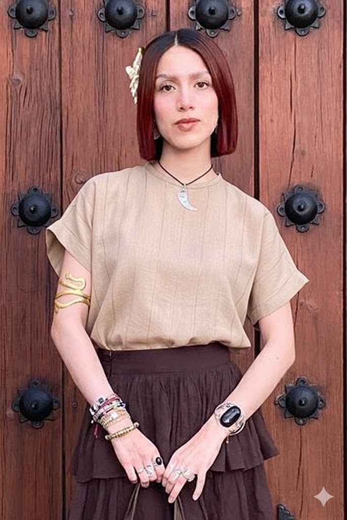 Blusa Tobalá alforzada de Lino o Tencel