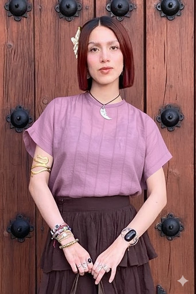 Blusa Tobalá alforzada de Lino o Tencel