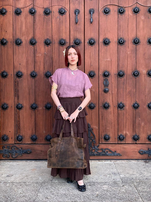 Blusa Tobalá alforzada de Lino o Tencel