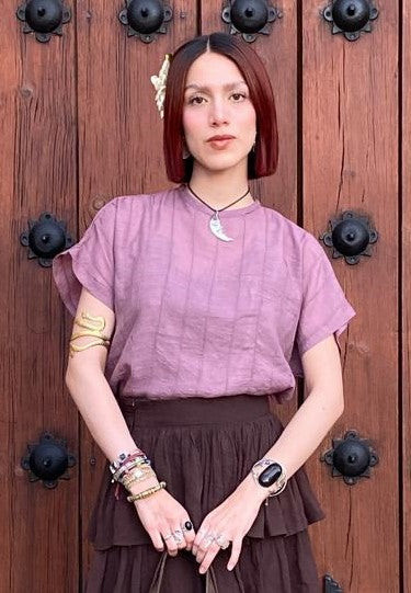 Blusa Tobalá alforzada de Lino o Tencel