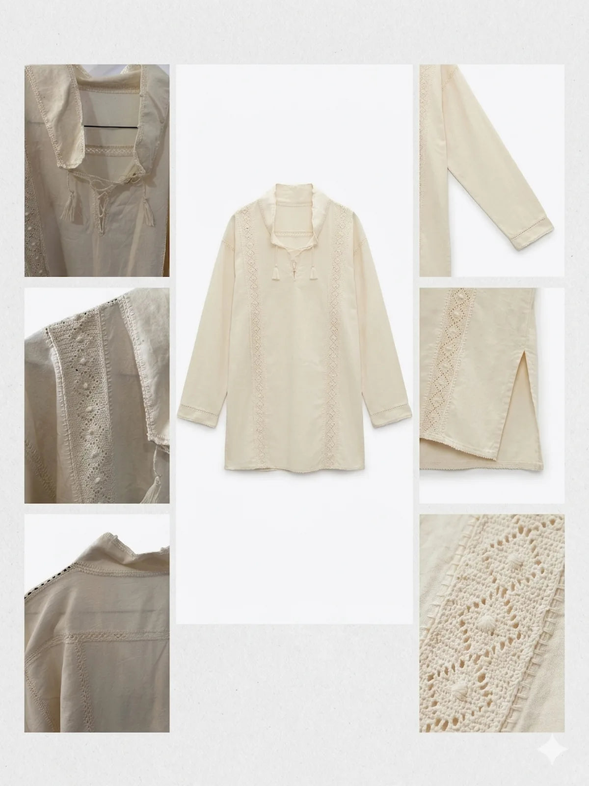 Camisa Artesanal de Manta unida con tejido Crochet | Pieza Única de Autor