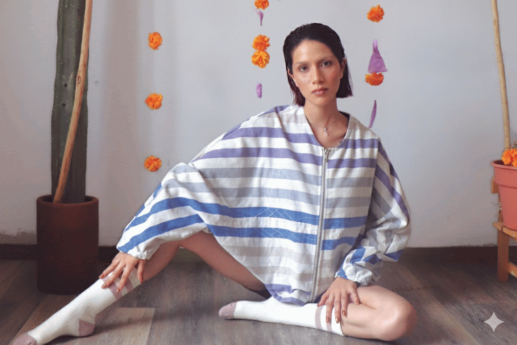 Chamarra "Tobalá Tejido a Mano": Algodón 100% de telar estilo urbano