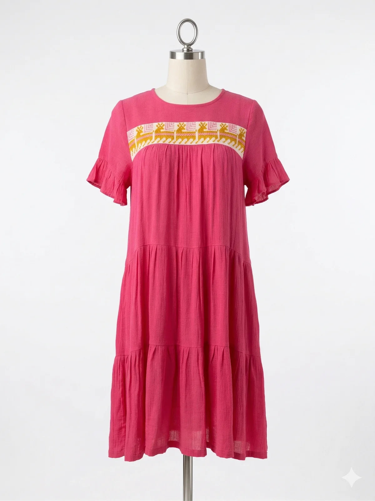 Vestido corto Coral con bordado de Coatlán