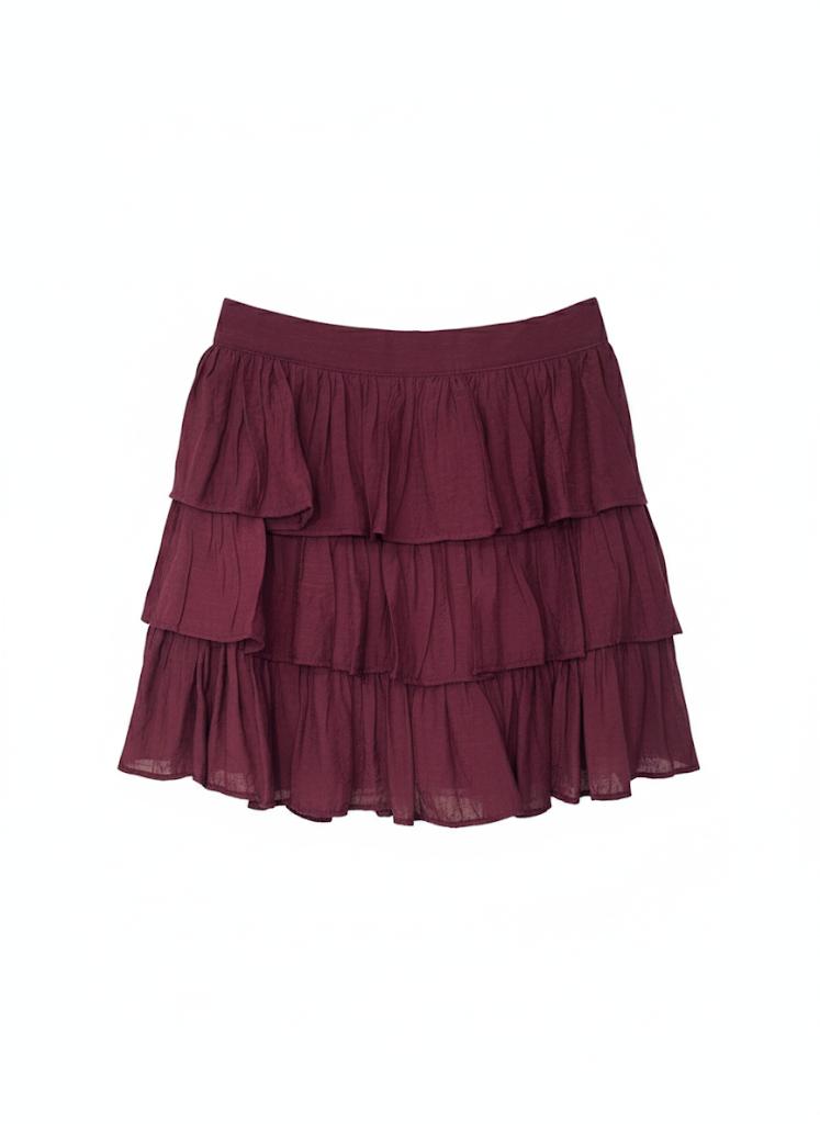 Minifalda Tencel Tres Olanes