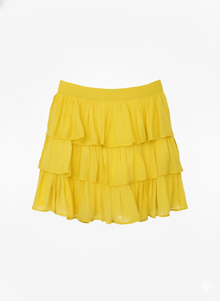 Minifalda Tencel Tres Olanes