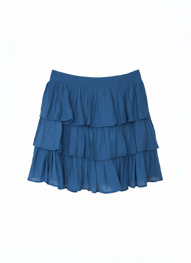 Minifalda Tencel Tres Olanes