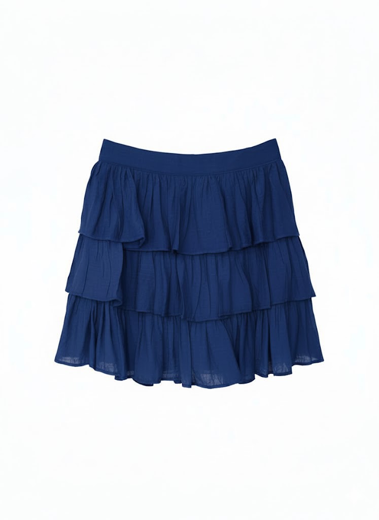 Minifalda Tencel Tres Olanes