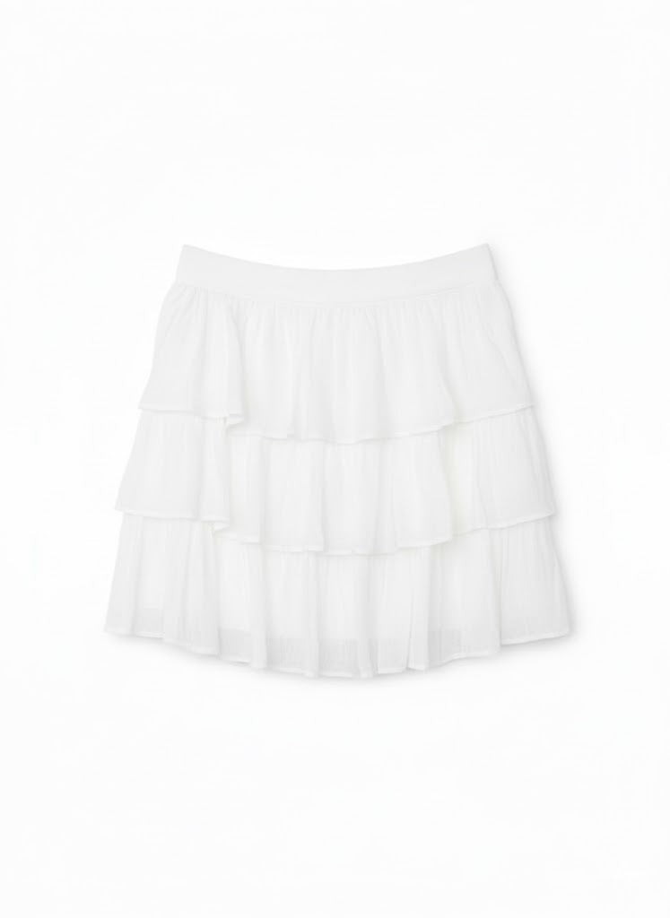 Minifalda Tencel Tres Olanes