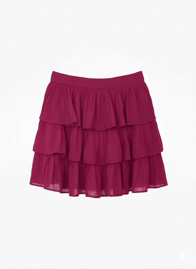 Minifalda Tencel Tres Olanes