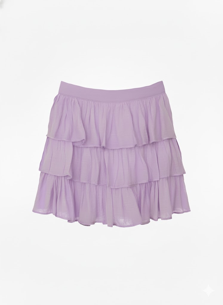 Minifalda Tencel Tres Olanes
