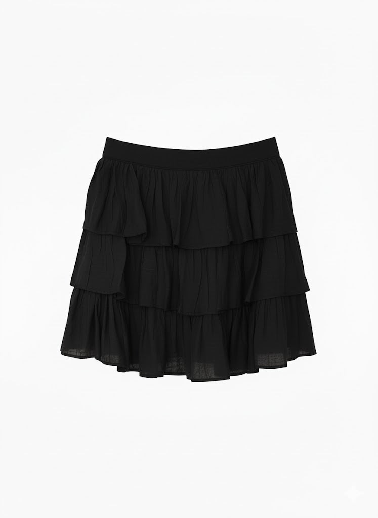 Minifalda Tencel Tres Olanes