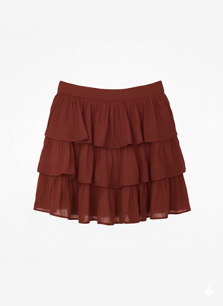 Minifalda Tencel Tres Olanes