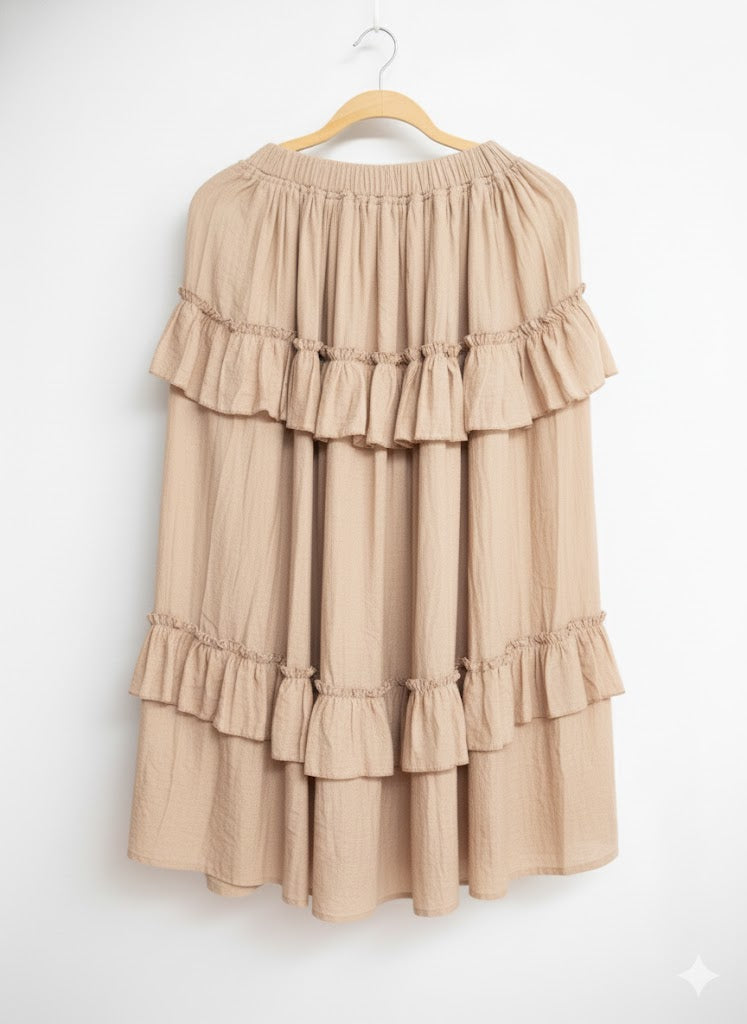 falda midi en Tencel hecha en Oaxaca para look bohemio