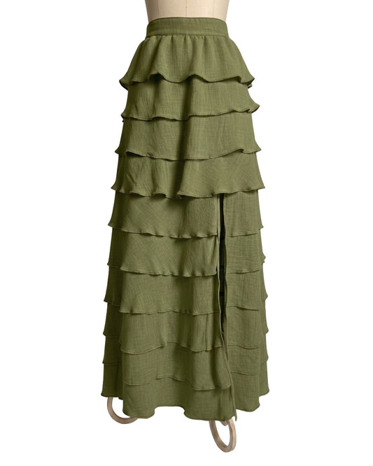 Falda Elegante Tobalá de 10 Olanes en Tencel - Edición 10° Aniversario