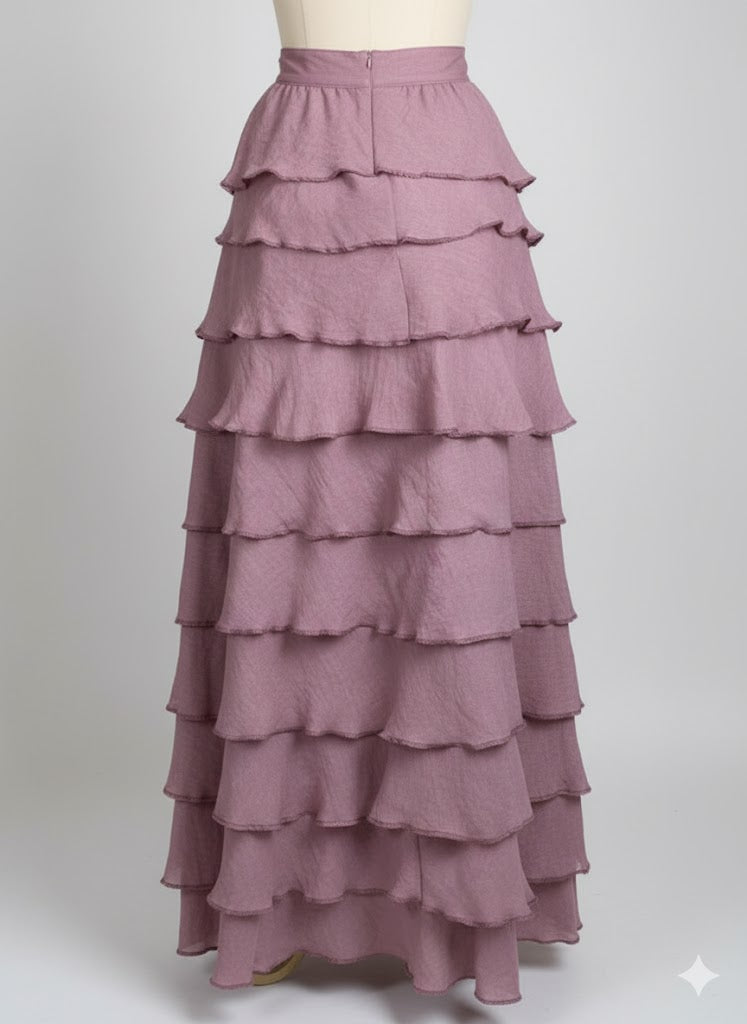 Falda fluida en rosa suave, hecha en Oaxaca para mujeres que quieren brillar