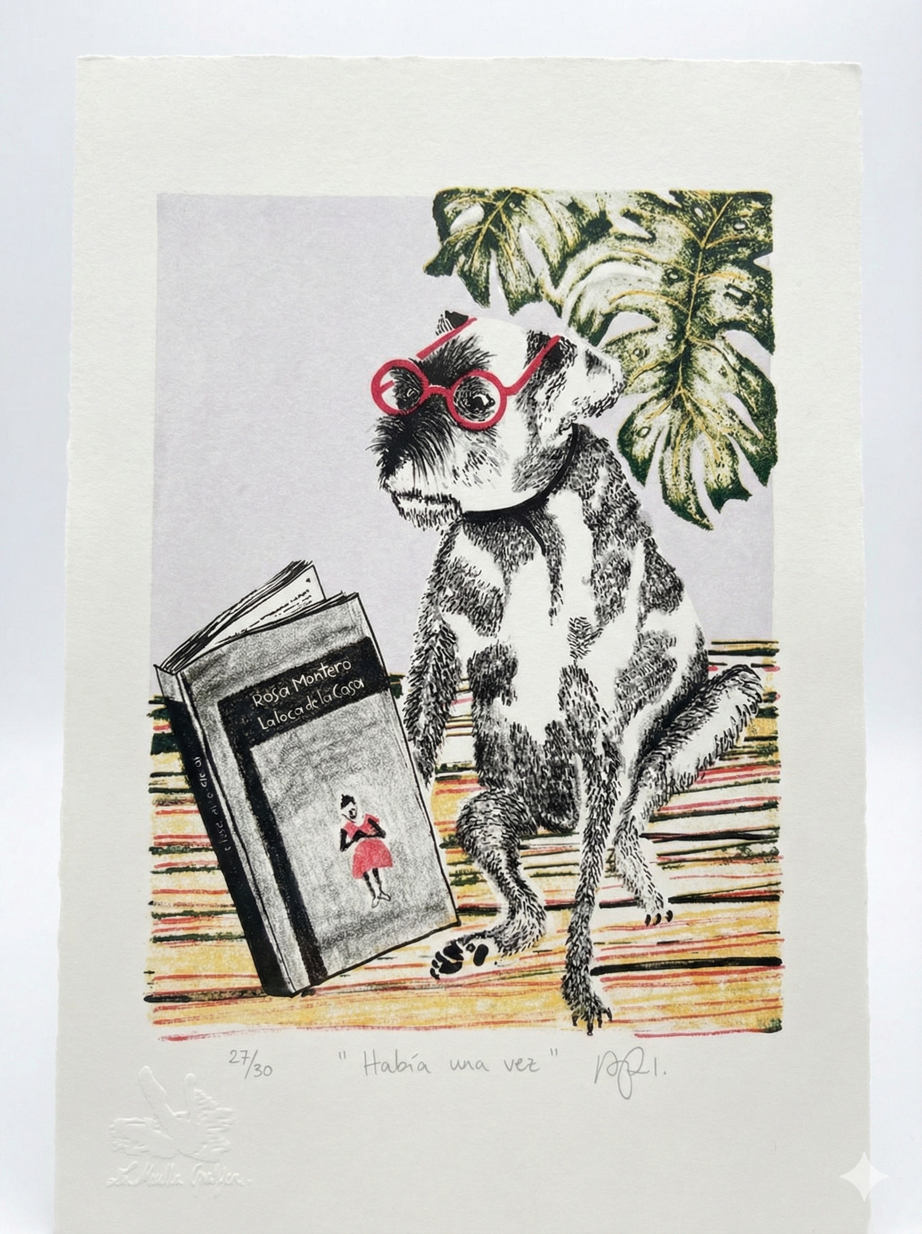 litografia habia una vez con perro Adriana Pascual Oaxaca Mexico edición limitada 