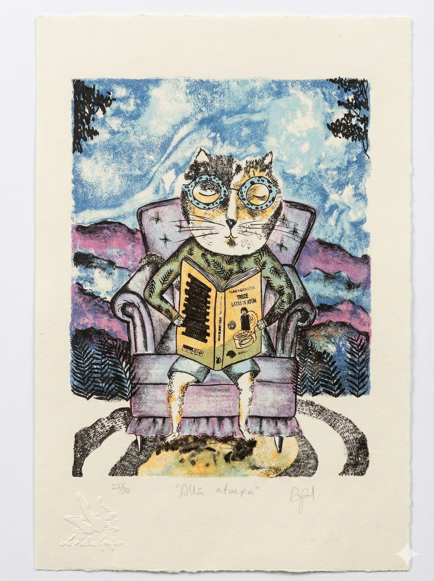 litografia cinco tintas artista emergente Adriana Pascual Oaxaca Mexico
