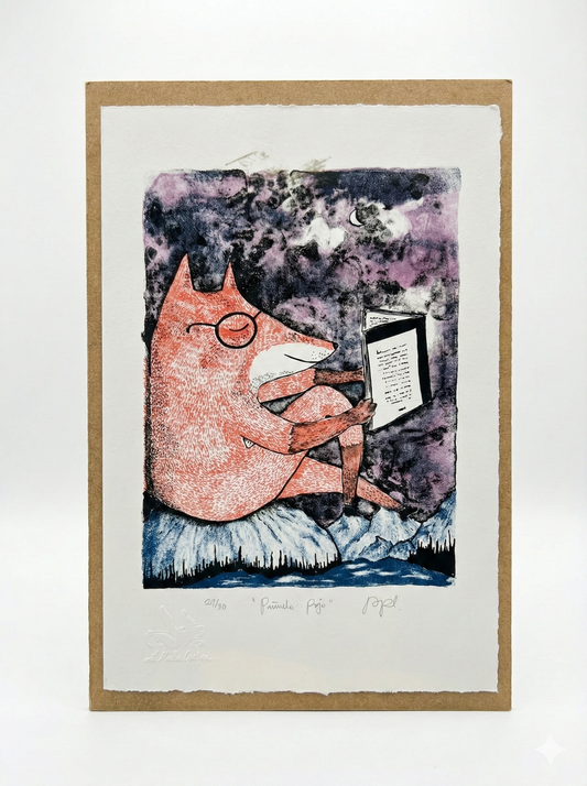 Litografía técnica mixta “PR 4 tintas” de Adriana Pascual, artista de Oaxaca. Pieza ideal para coleccionistas de arte contemporáneo mexicano