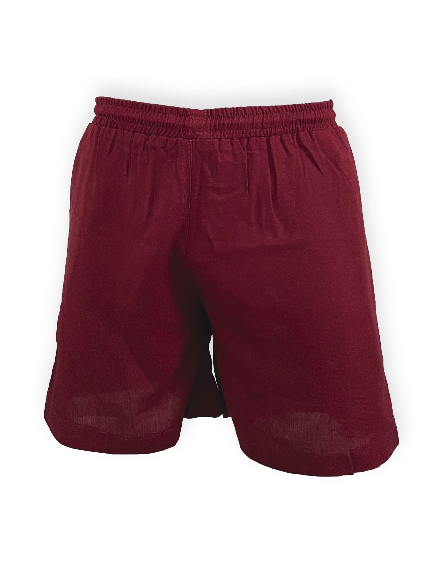 Short Herrería de lino, color vino, tallas CH, M, G