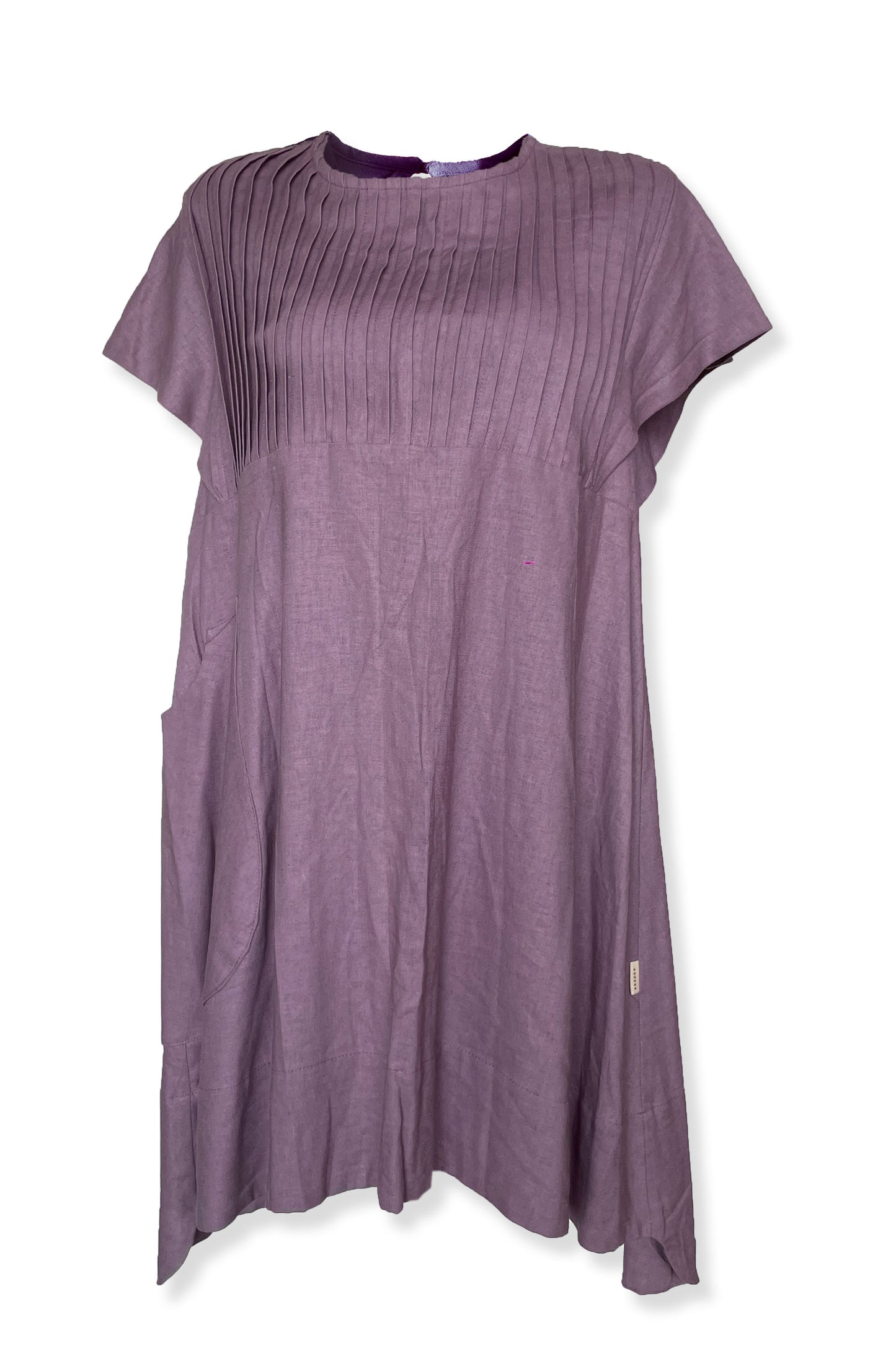 Vestido Petricor corto, plisado, bolsa sencilla
