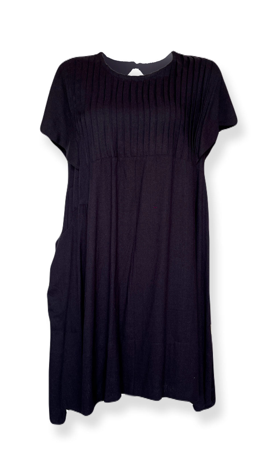 Vestido Petricor corto, plisado, bolsa sencilla