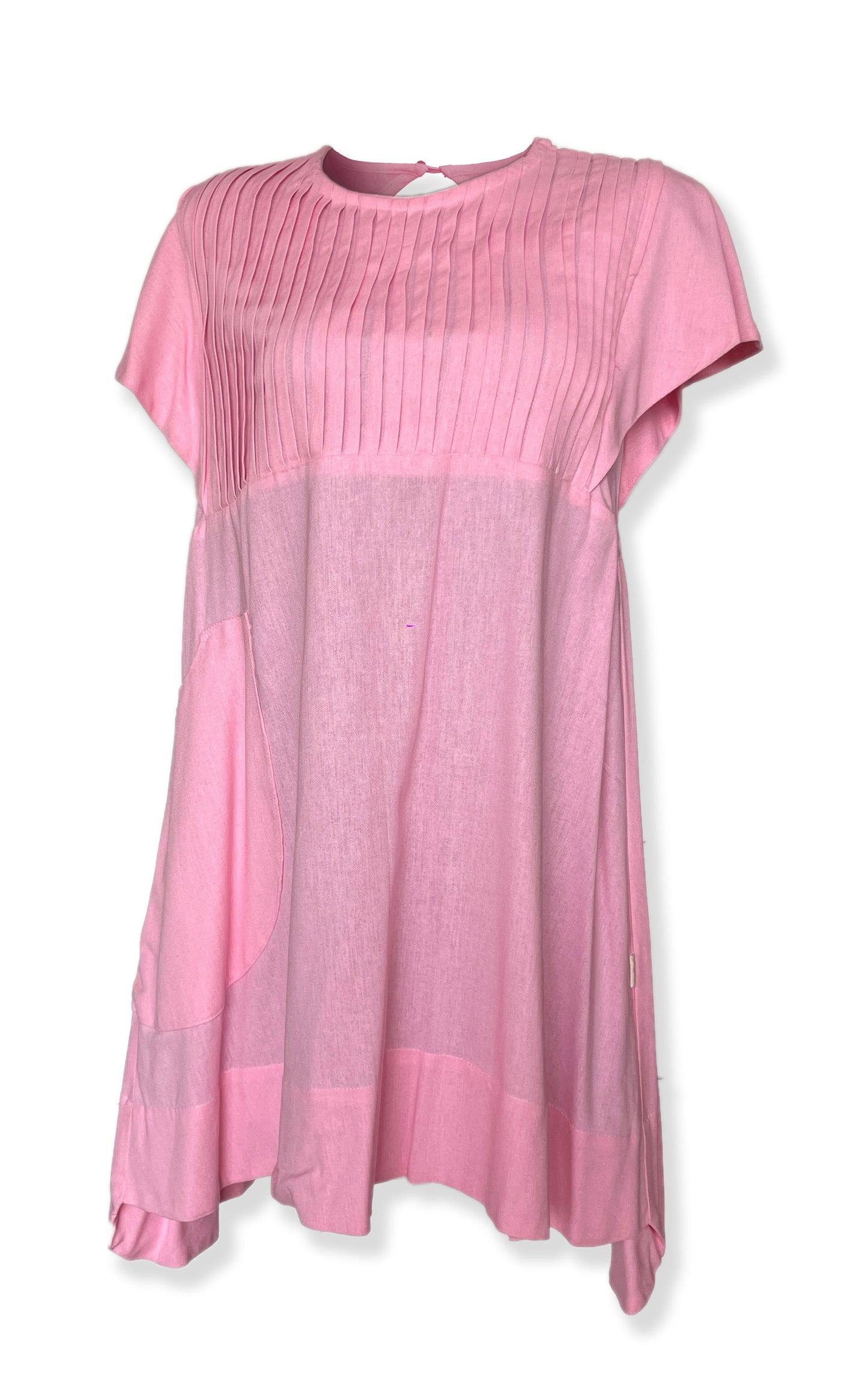 Vestido Petricor corto, plisado, bolsa sencilla