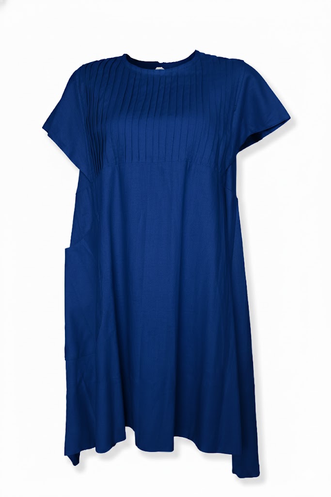 Vestido Petricor corto, plisado, bolsa sencilla