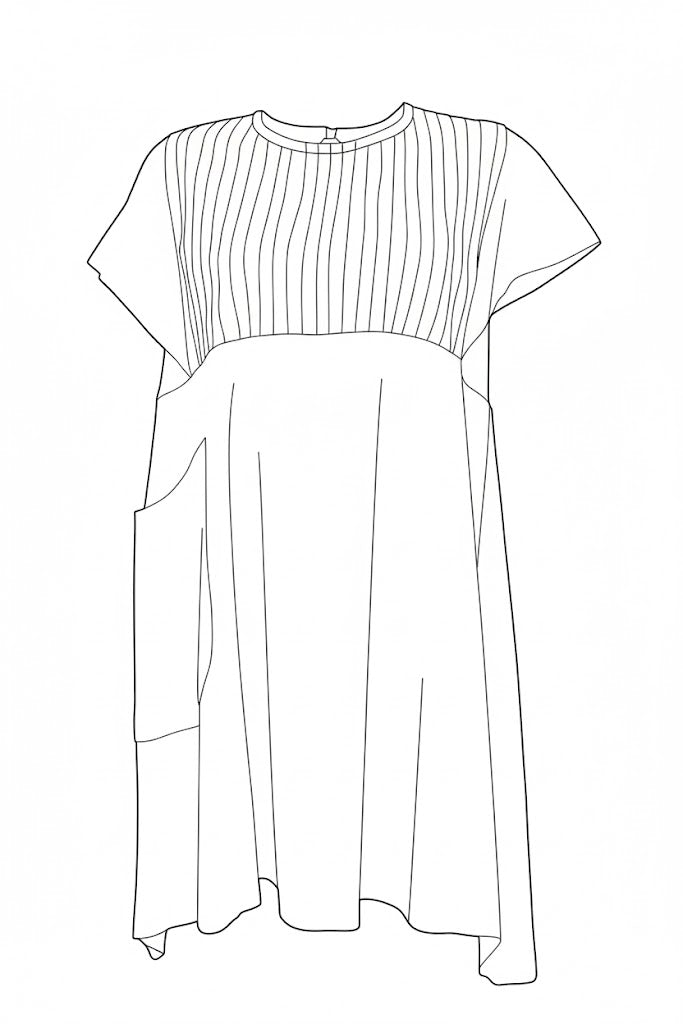 Vestido Corto Asimétrico Petricor — Lino Premium
