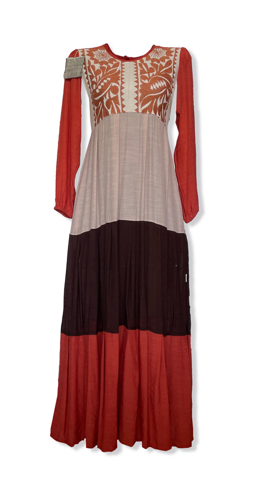 Maxi Dress tres olanes, unitalla, muchitos