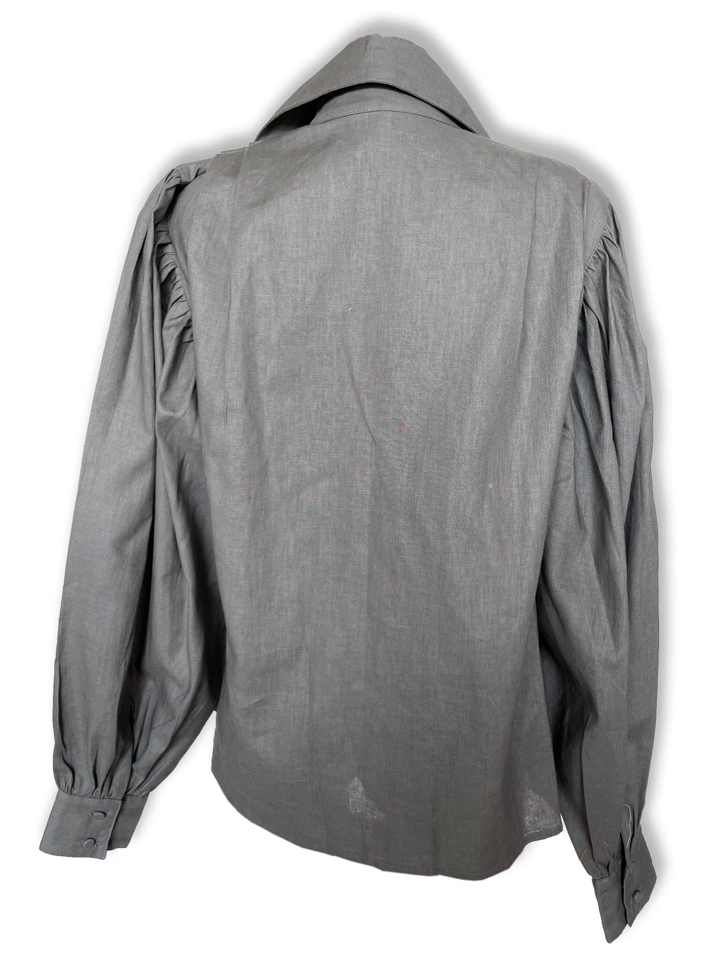 Blusa con maximangas tejidos color gris