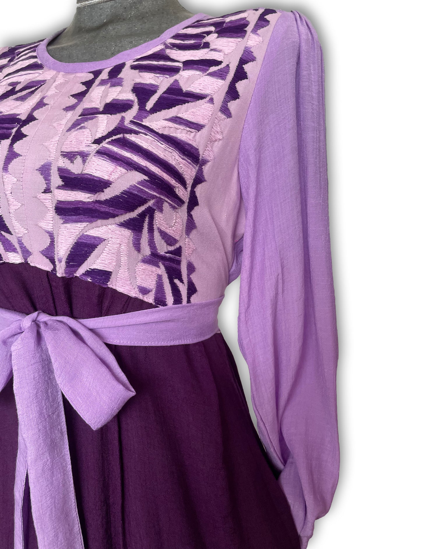 Maxi Dress tres olanes, unitalla, muchitos, pieza única, lila