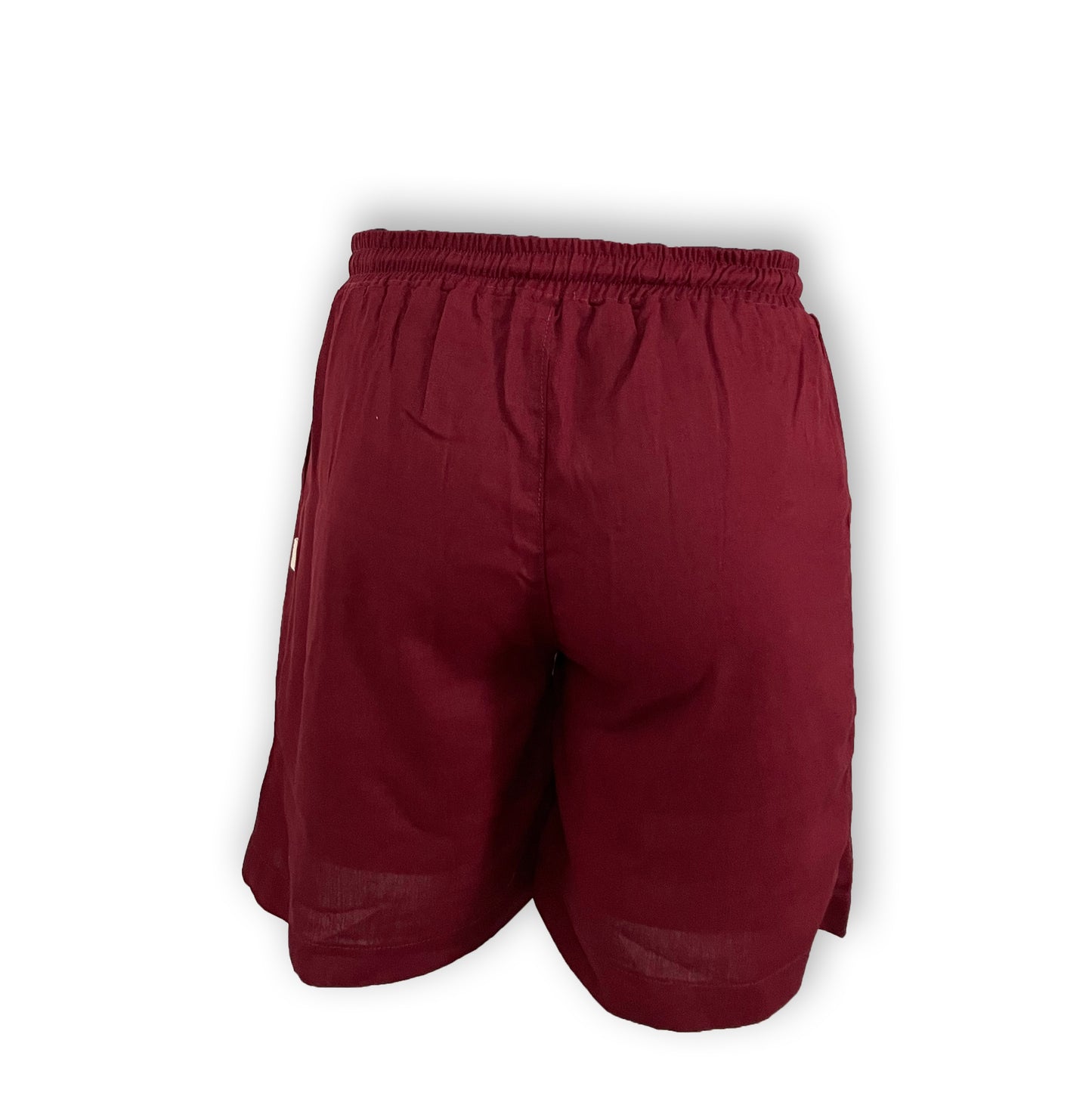 Short Herrería de lino, color vino, tallas CH, M, G