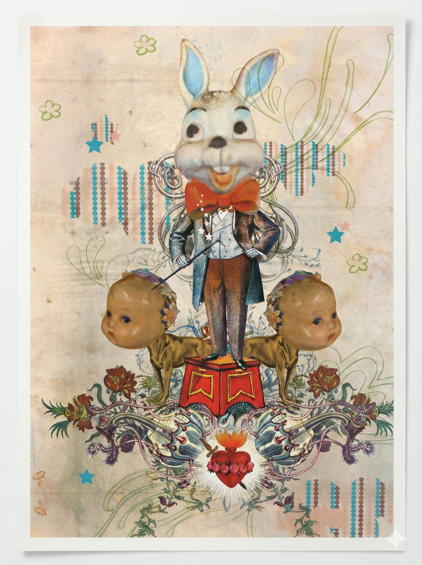 Cartel Zovek Conejito, offset 43×56 cm; diseño gráfico con influencia mexicana