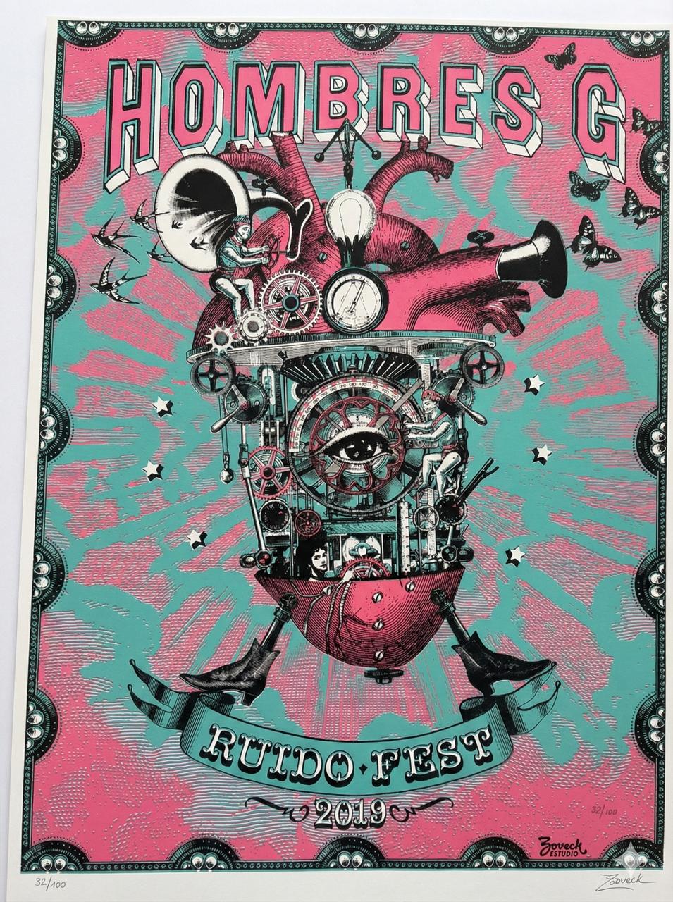 Cartel Zovek Ruido fest, serigrafía 46×61 cm; obra para coleccionistas.