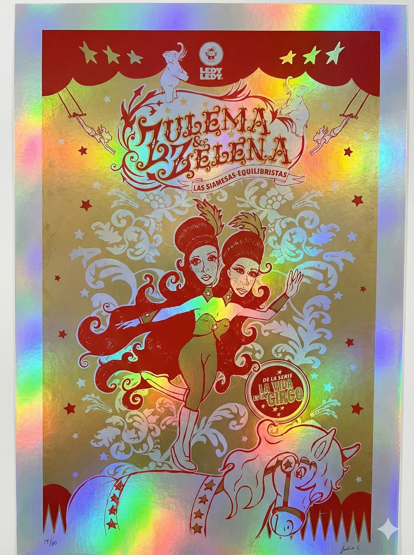Cartel Zovek Zulema y Zelena, serigrafía 45×66 cm; ilustración en edición limitada.